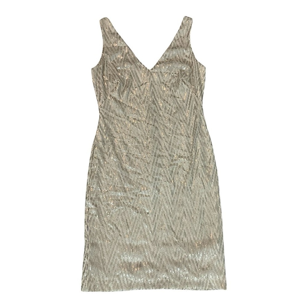 Ralph Lauren Evening Elegant Sequin Gold Sleeveless Dress